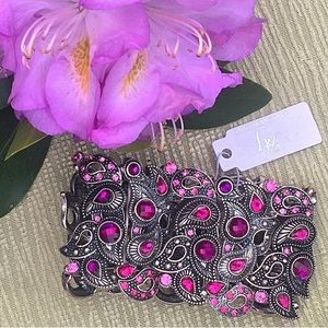 NWT Gorgeous pink and purple jeweled wrap
